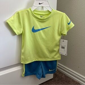 Nike Dri-FIT Neon Yellow and Blue Toddler Outfit
